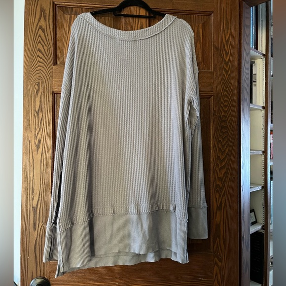 Free People We the Free Pacific Waffle Knit Tunic Length Long Sleeve Thermal szL - Picture 9 of 9